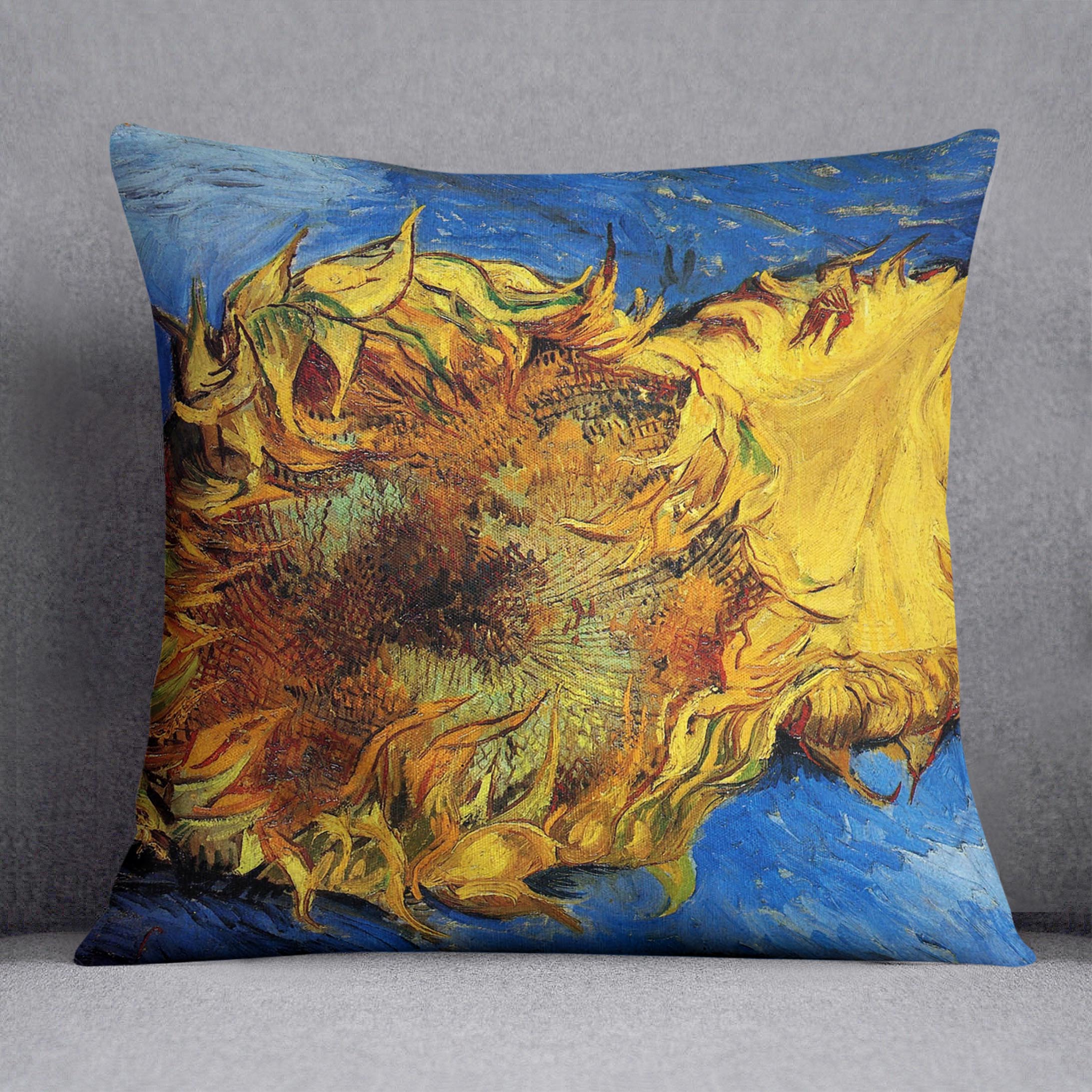 Two Cut Sunflowers 3 by Van Gogh Cushion
