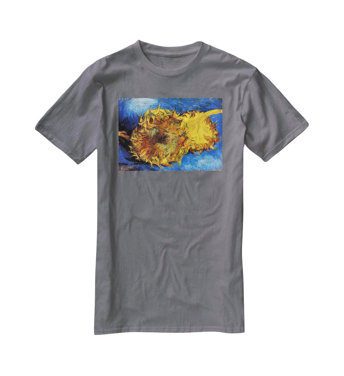 Two Cut Sunflowers 3 by Van Gogh T-Shirt - Canvas Art Rocks - 3