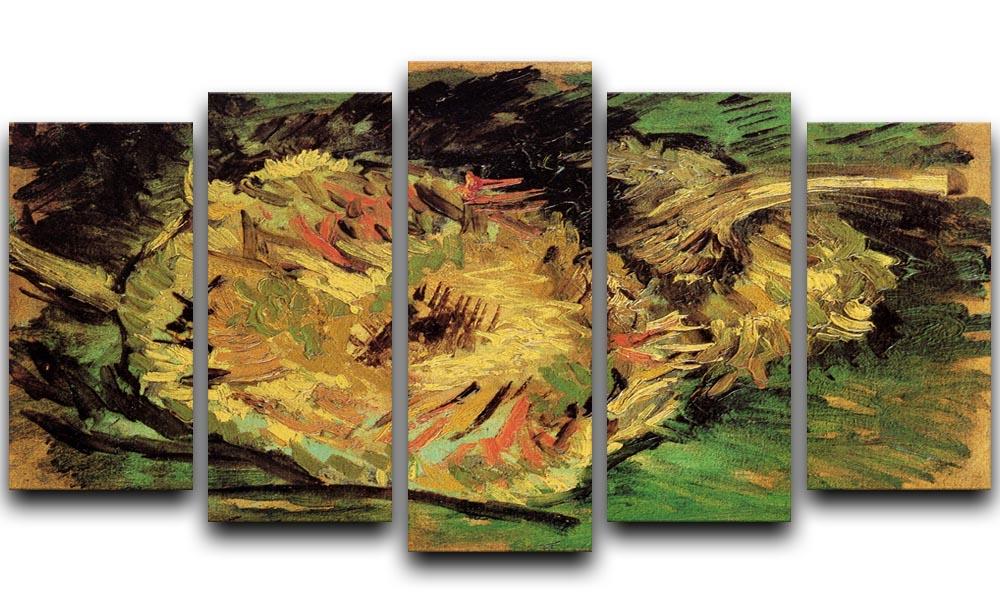 Two Cut Sunflowers by Van Gogh 5 Split Panel Canvas  - Canvas Art Rocks - 1