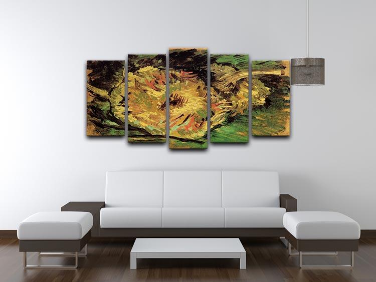 Two Cut Sunflowers by Van Gogh 5 Split Panel Canvas - Canvas Art Rocks - 3