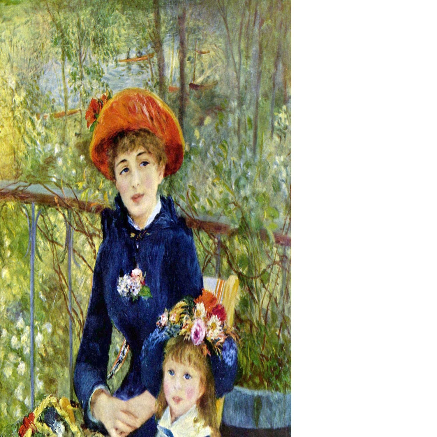 Two Sisters On The Terrace by Renoir Floating Framed Canvas