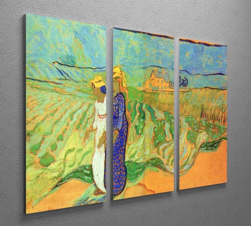 Two Women Crossing the Fields by Van Gogh 3 Split Panel Canvas Print - Canvas Art Rocks - 4