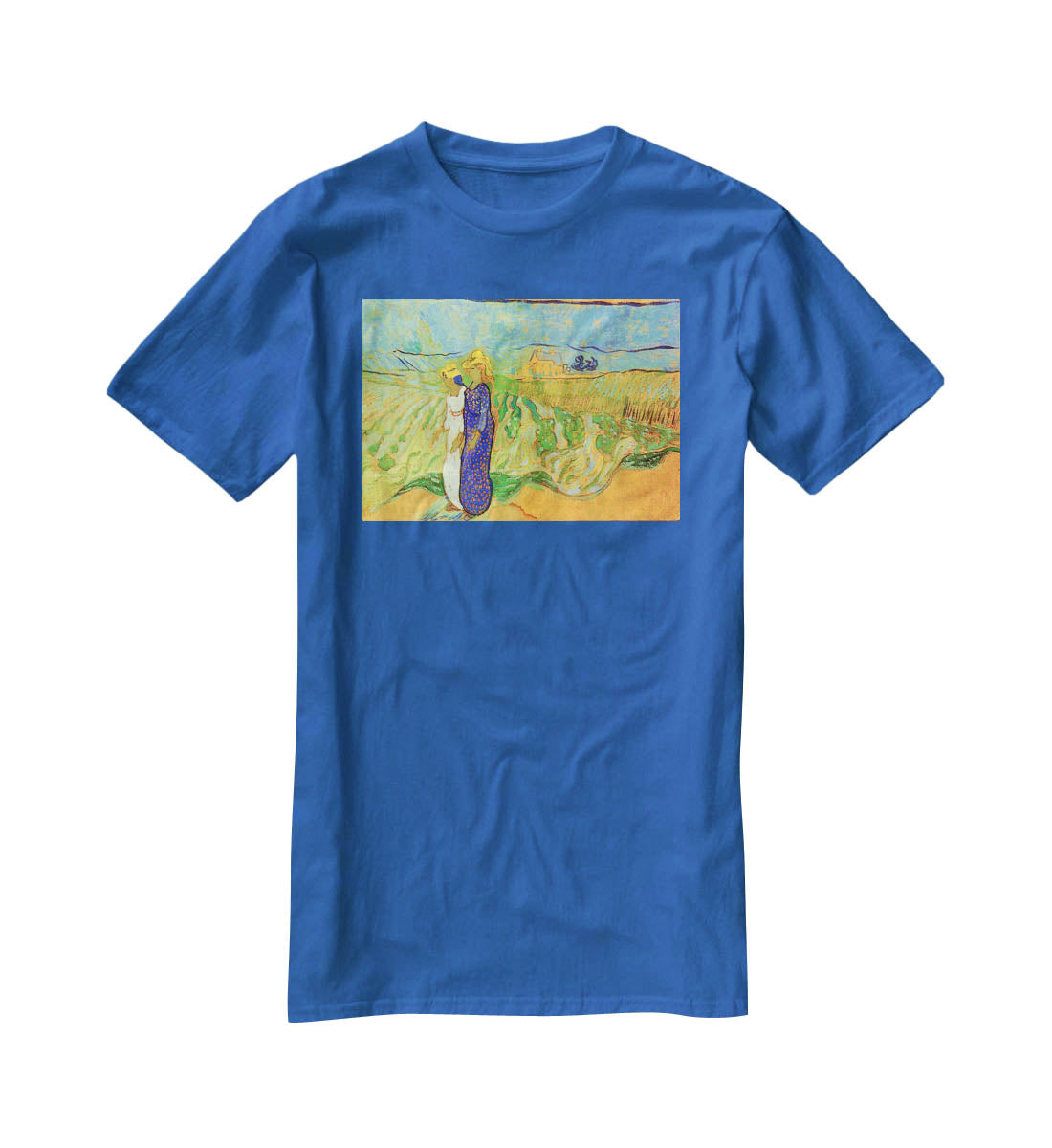 Two Women Crossing the Fields by Van Gogh T-Shirt - Canvas Art Rocks - 2