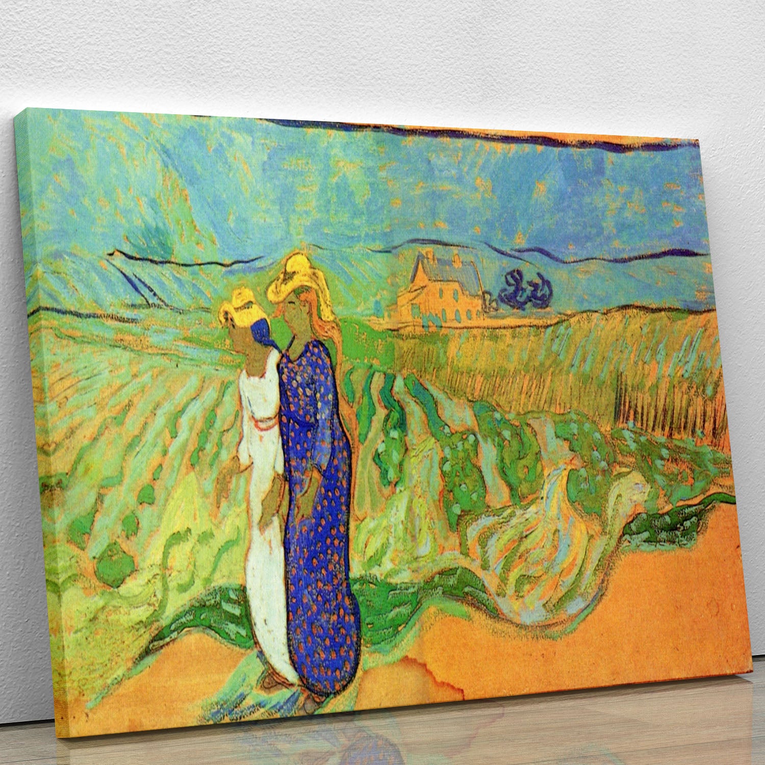 Two Women Crossing the Fields by Van Gogh Canvas Print or Poster - Canvas Art Rocks - 1