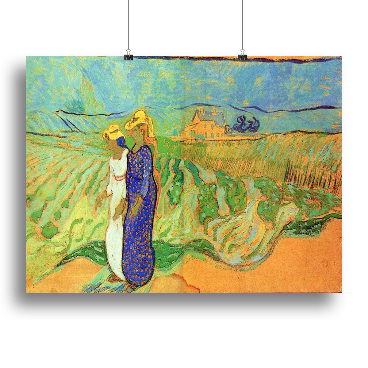 Two Women Crossing the Fields by Van Gogh Canvas Print or Poster - Canvas Art Rocks - 2