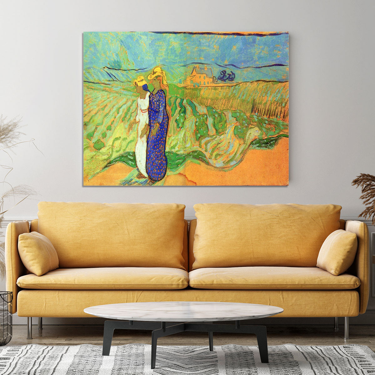 Two Women Crossing the Fields by Van Gogh Canvas Print or Poster - Canvas Art Rocks - 4