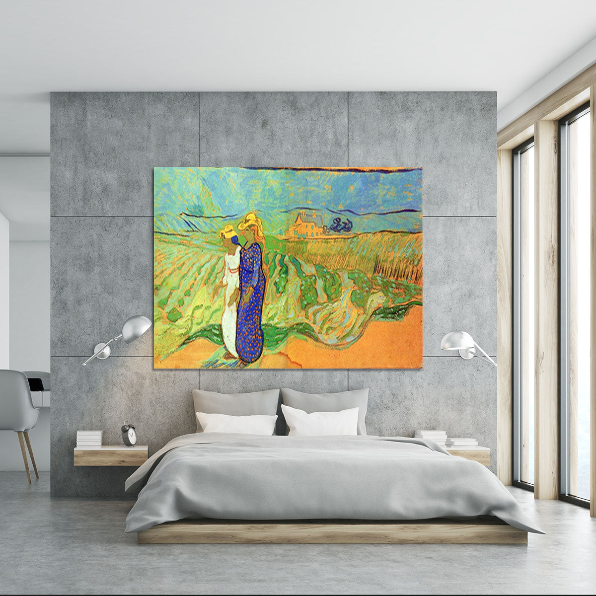 Two Women Crossing the Fields by Van Gogh Canvas Print or Poster - Canvas Art Rocks - 5