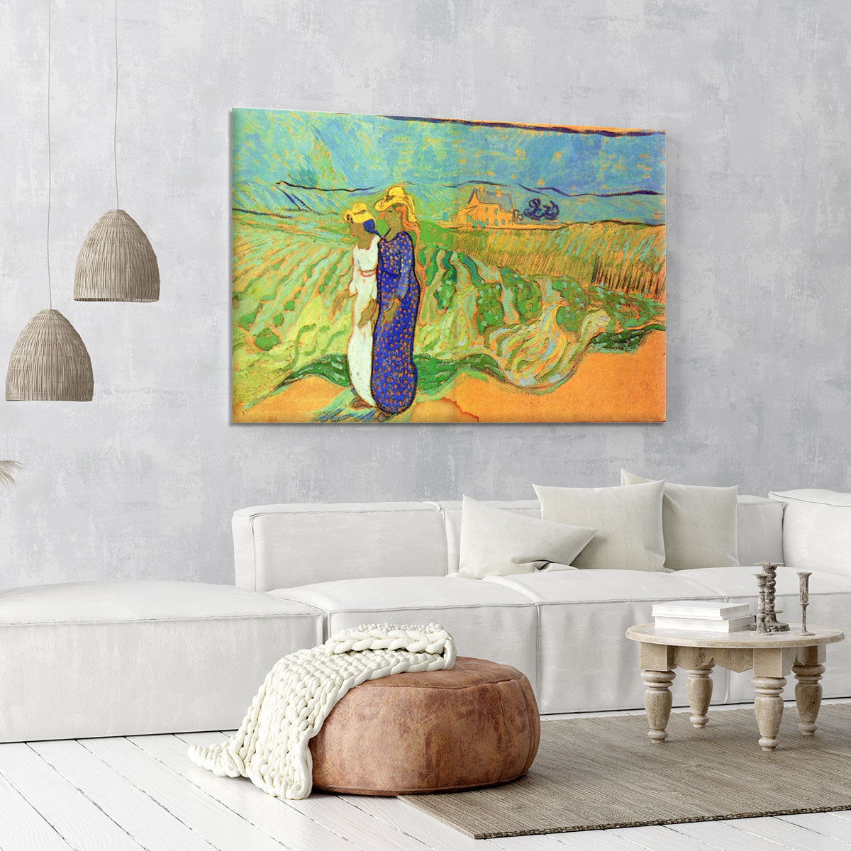 Two Women Crossing the Fields by Van Gogh Canvas Print or Poster - Canvas Art Rocks - 6
