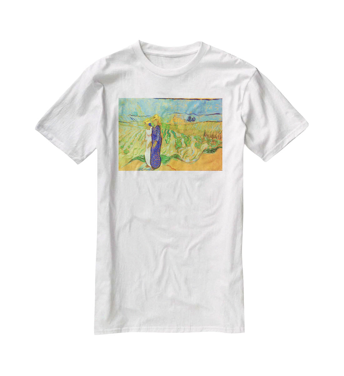 Two Women Crossing the Fields by Van Gogh T-Shirt - Canvas Art Rocks - 5