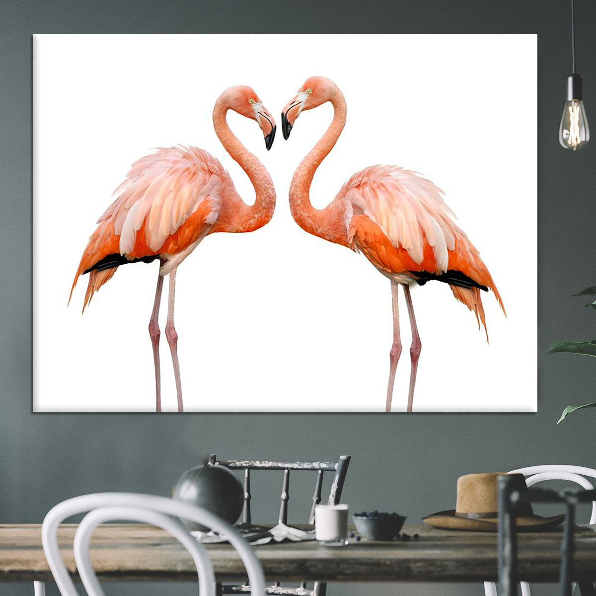 Two beautiful flamingos in love Canvas Print or Poster - Canvas Art Rocks - 3