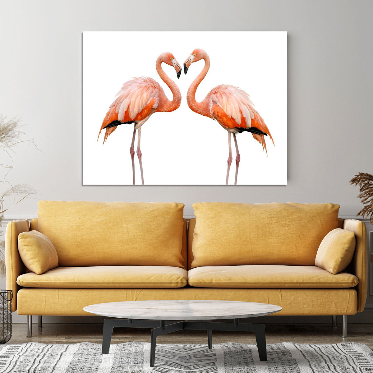 Two beautiful flamingos in love Canvas Print or Poster - Canvas Art Rocks - 4
