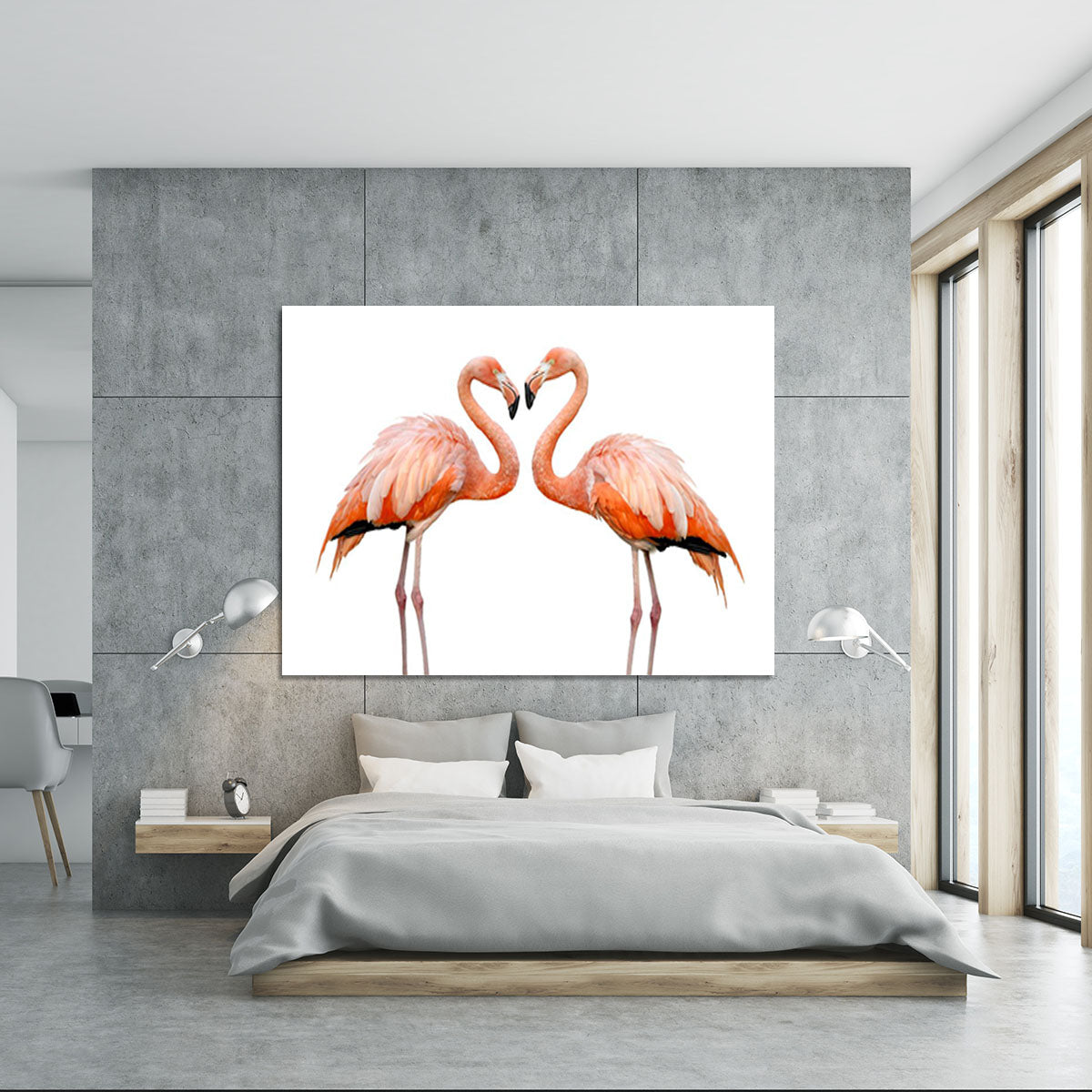 Two beautiful flamingos in love Canvas Print or Poster - Canvas Art Rocks - 5