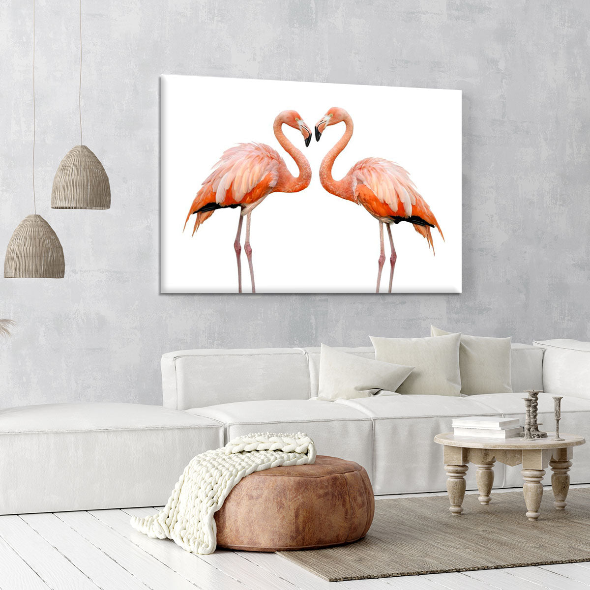 Two beautiful flamingos in love Canvas Print or Poster - Canvas Art Rocks - 6