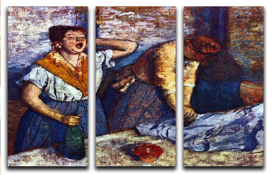 Two cleaning women by Degas 3 Split Panel Canvas Print - Canvas Art Rocks - 1