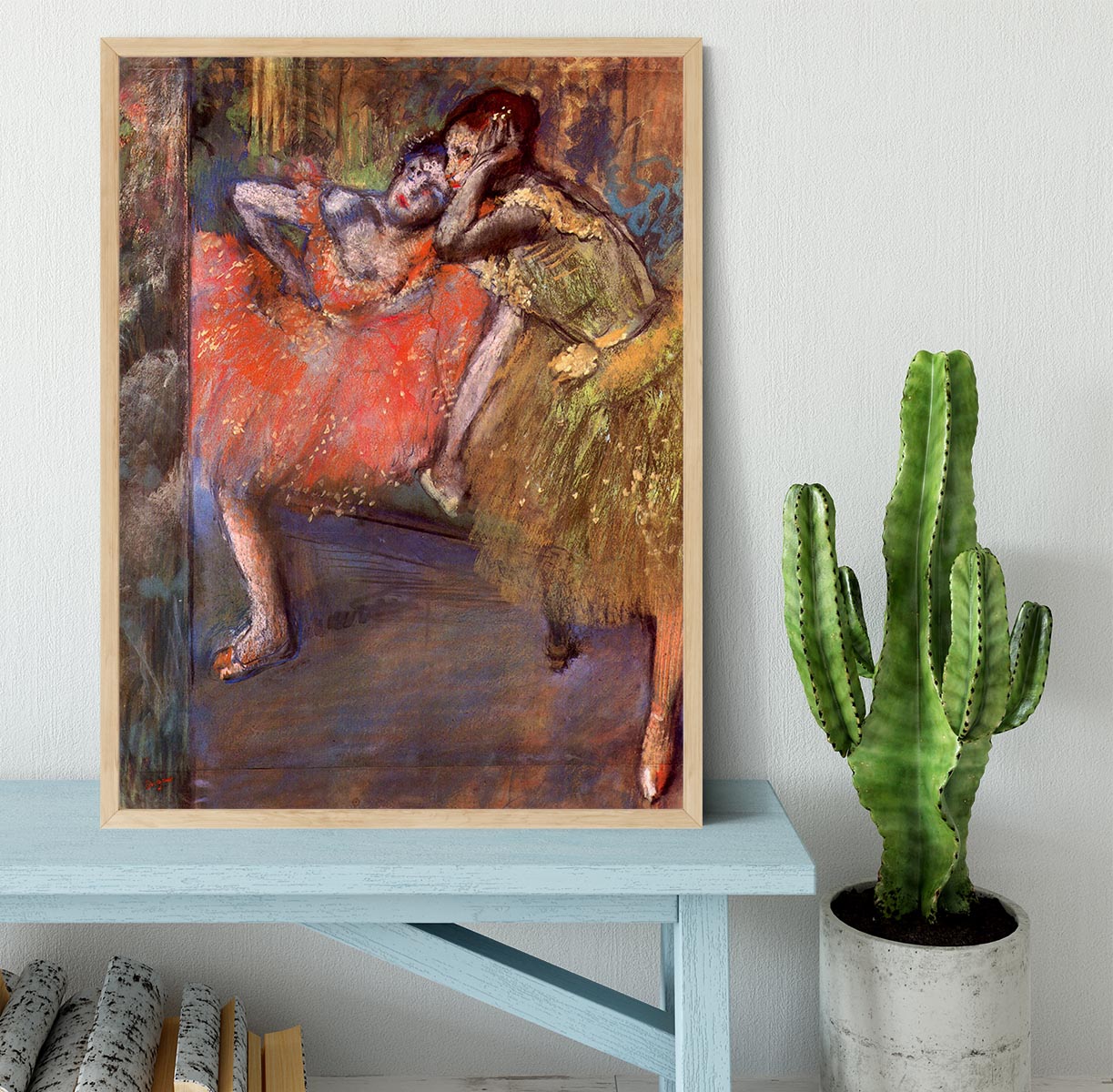 Two dancers behind the scenes by Degas Framed Print - Canvas Art Rocks - 4