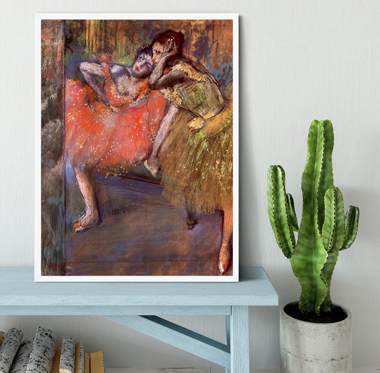Two dancers behind the scenes by Degas Framed Print - Canvas Art Rocks -6