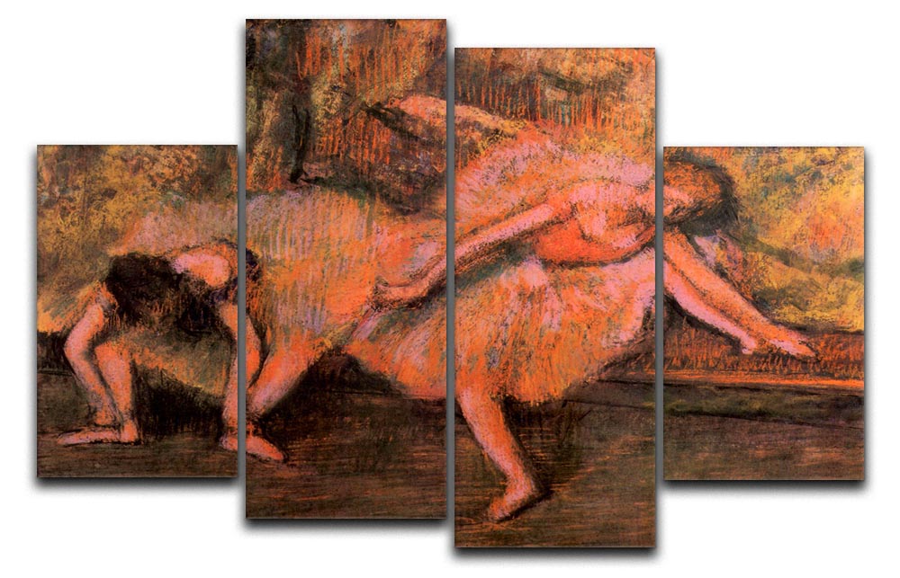 Two dancers on a bank by Degas 4 Split Panel Canvas - Canvas Art Rocks - 1