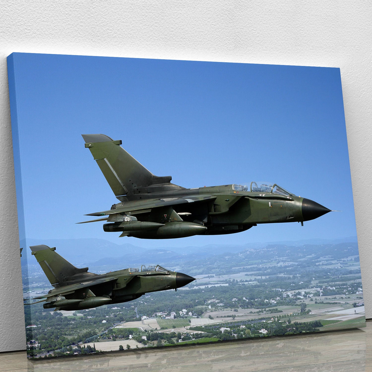 Two green fighter jets Canvas Print or Poster - Canvas Art Rocks - 1