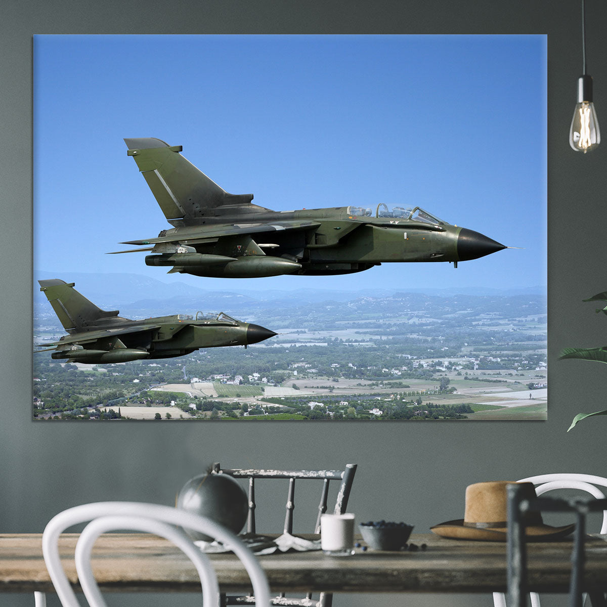 Two green fighter jets Canvas Print or Poster - Canvas Art Rocks - 3
