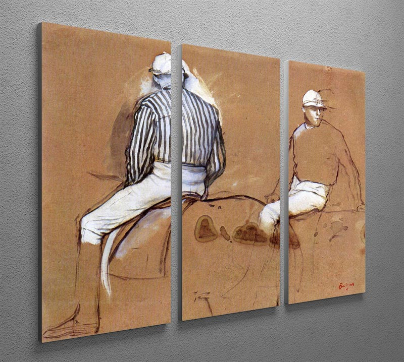 Two jockeys by Degas 3 Split Panel Canvas Print - Canvas Art Rocks - 2