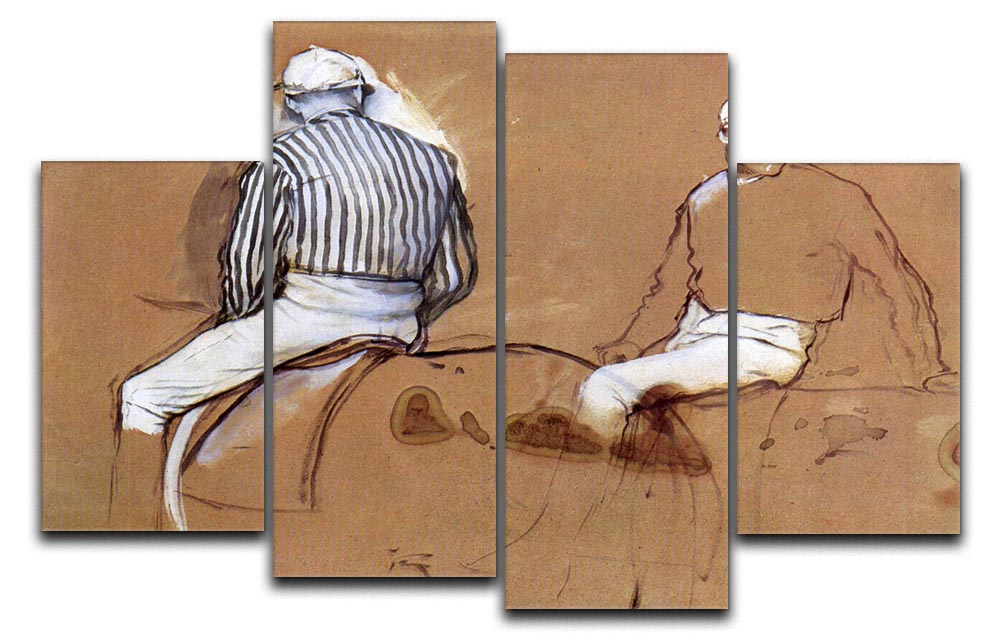 Two jockeys by Degas 4 Split Panel Canvas - Canvas Art Rocks - 1