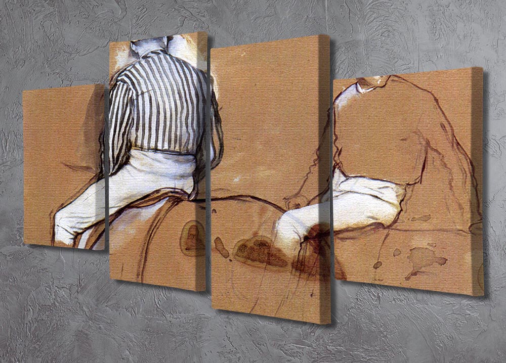 Two jockeys by Degas 4 Split Panel Canvas - Canvas Art Rocks - 2
