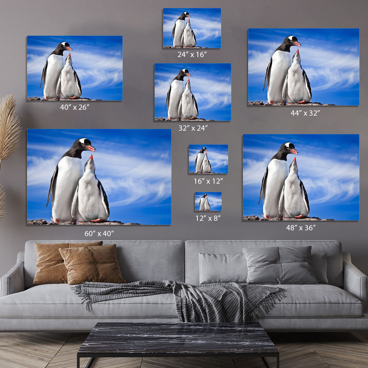 Two penguins resting Canvas Print or Poster - Canvas Art Rocks - 7