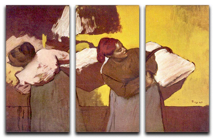 Two washer women by Degas 3 Split Panel Canvas Print - Canvas Art Rocks - 1