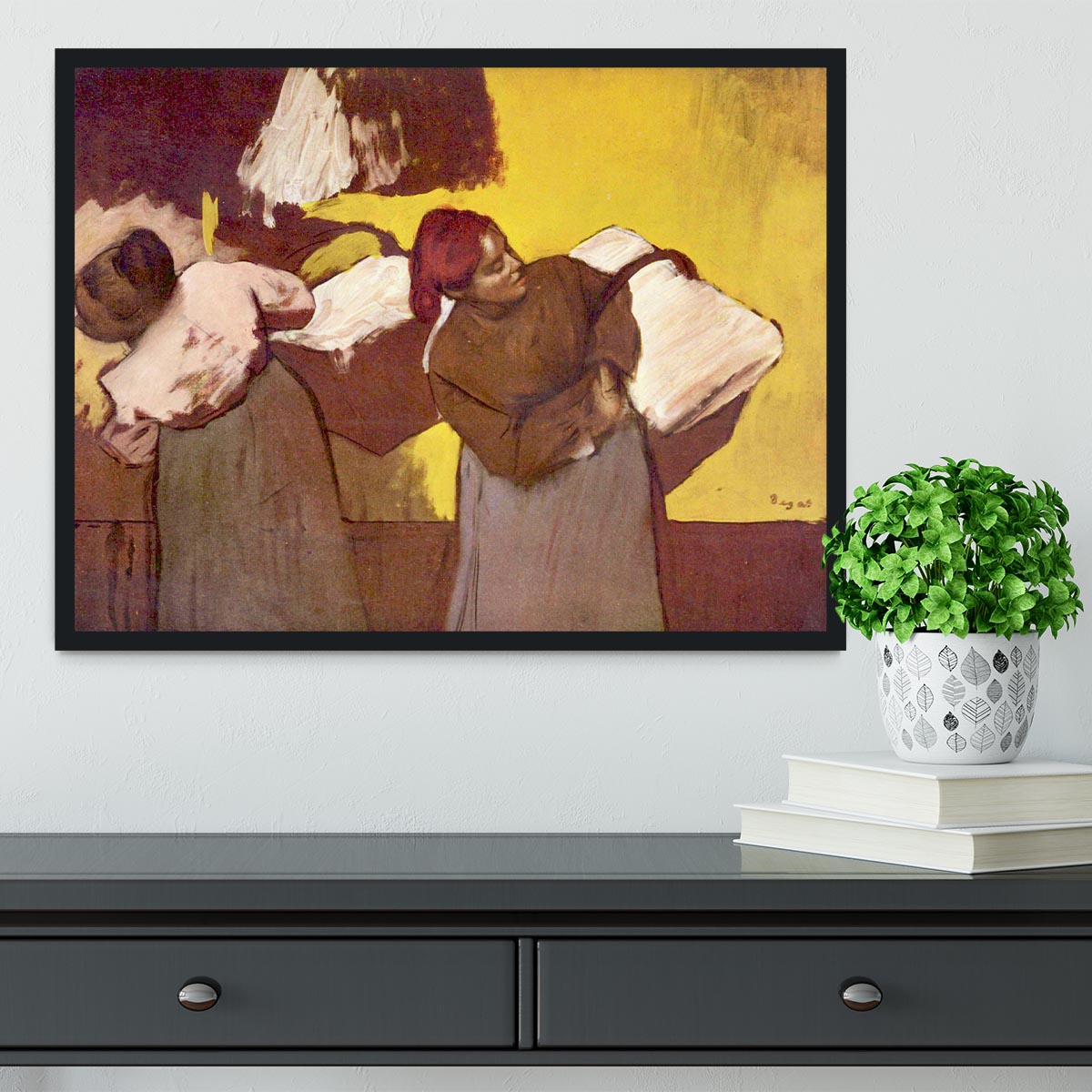 Two washer women by Degas Framed Print - Canvas Art Rocks - 2