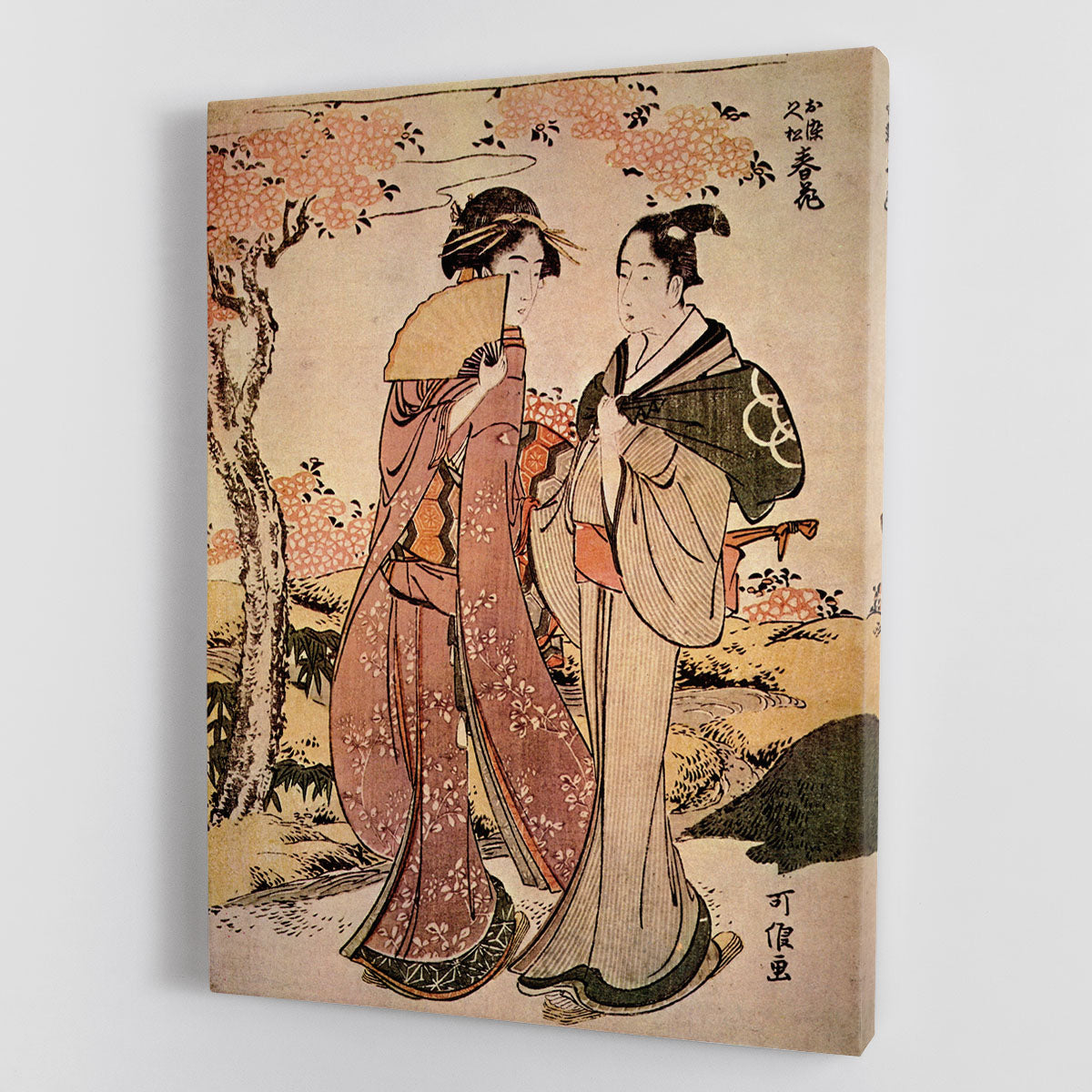 Two women by Hokusai Canvas Print or Poster - Canvas Art Rocks - 1
