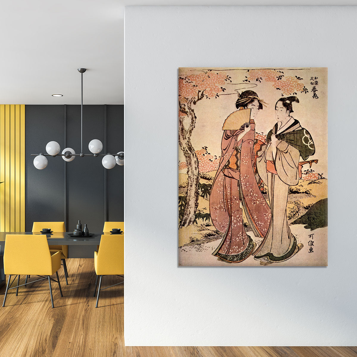Two women by Hokusai Canvas Print or Poster - Canvas Art Rocks - 4