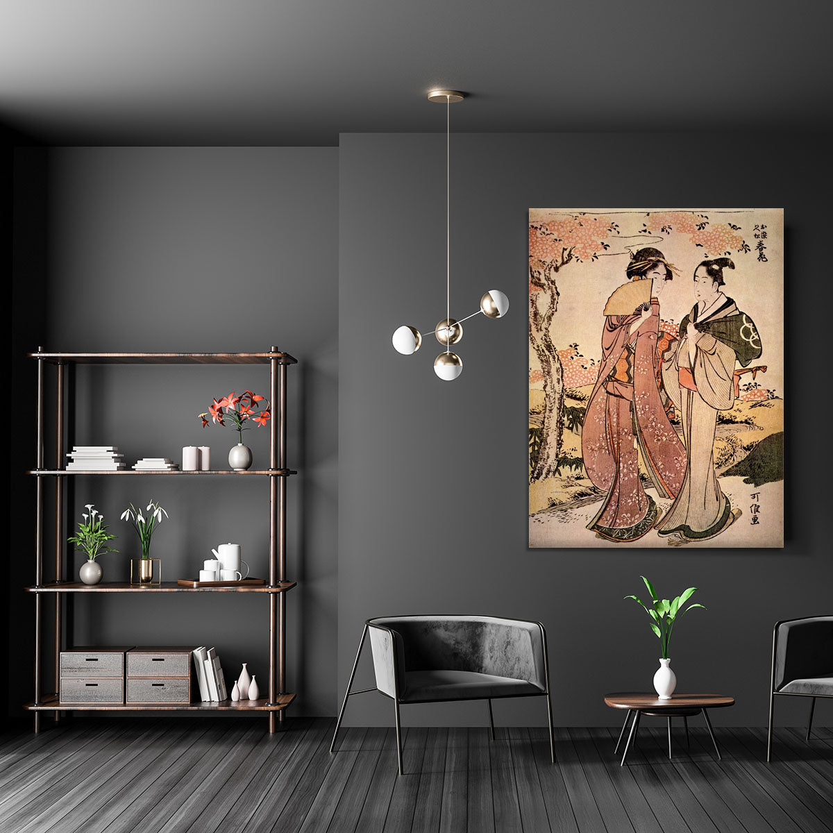 Two women by Hokusai Canvas Print or Poster - Canvas Art Rocks - 5