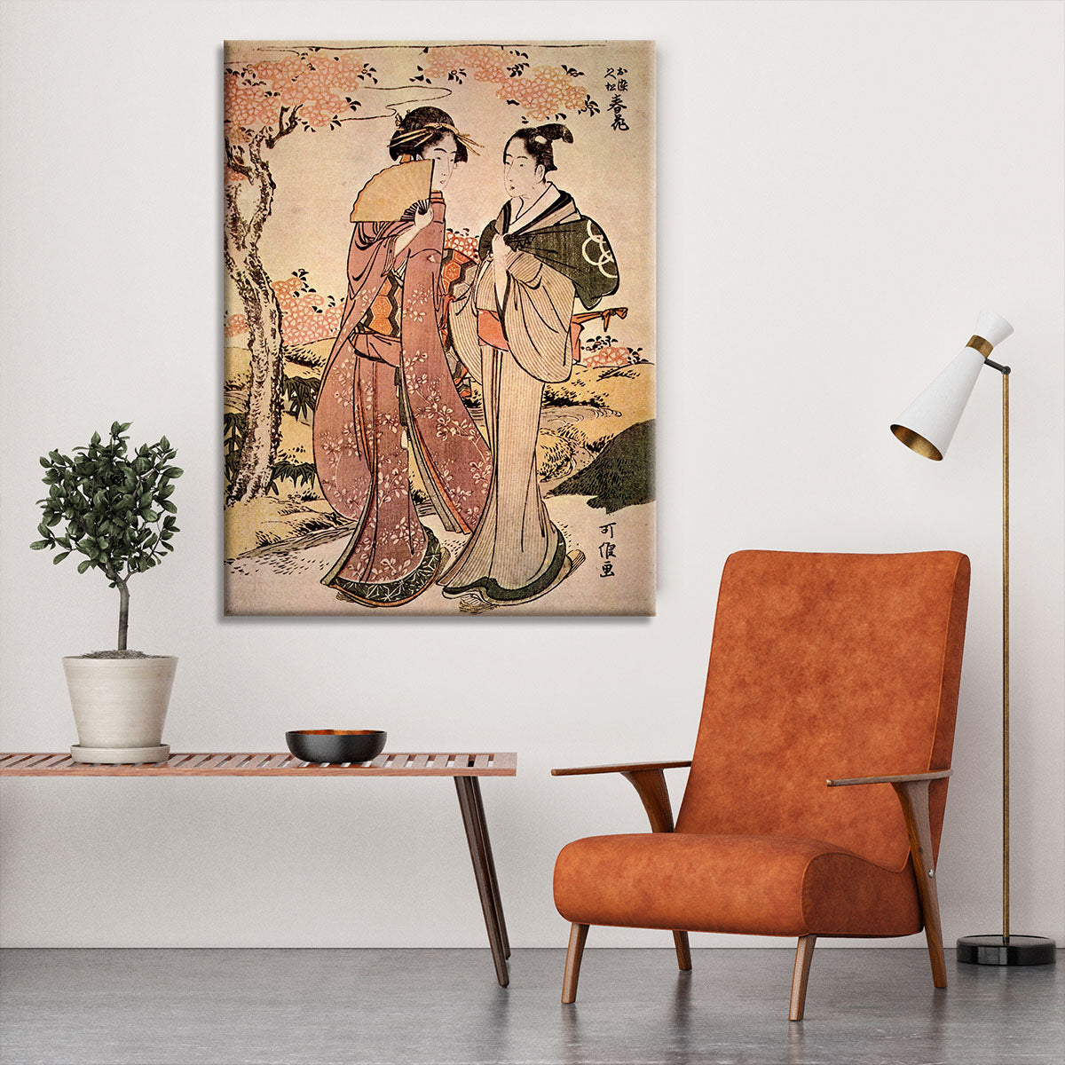 Two women by Hokusai Canvas Print or Poster - Canvas Art Rocks - 6