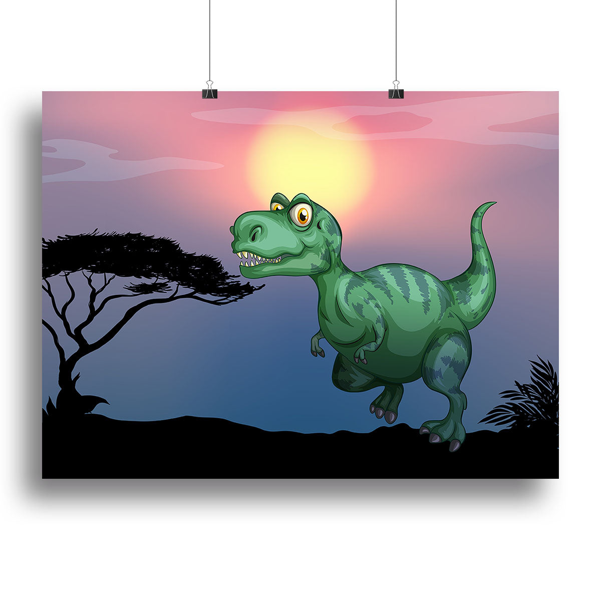 Tyrannosaurus rex in the field Canvas Print or Poster - Canvas Art Rocks - 2