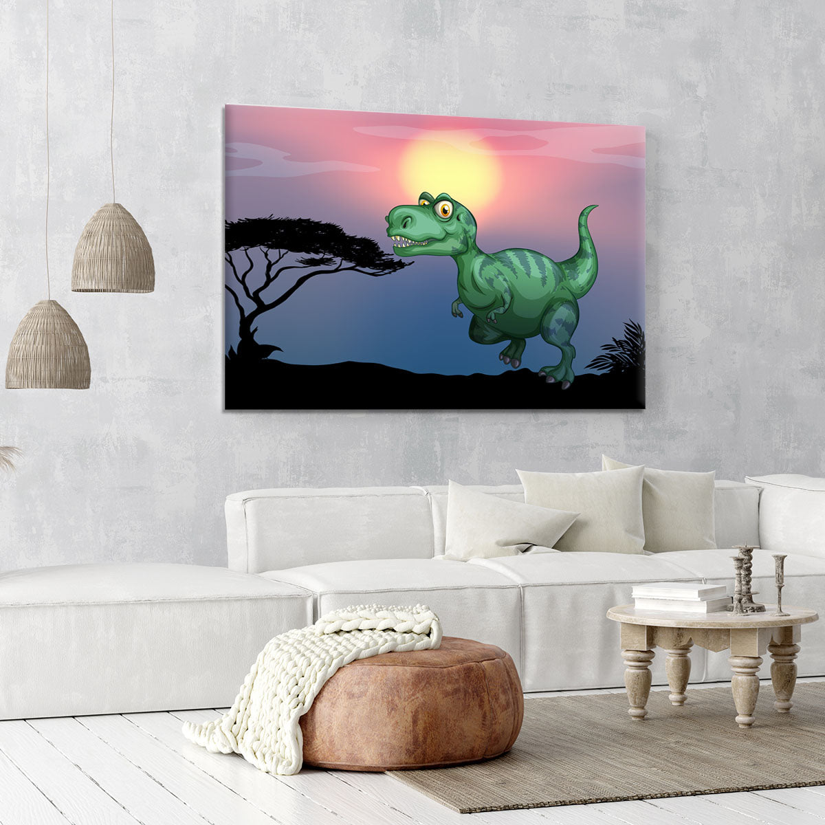 Tyrannosaurus rex in the field Canvas Print or Poster - Canvas Art Rocks - 6