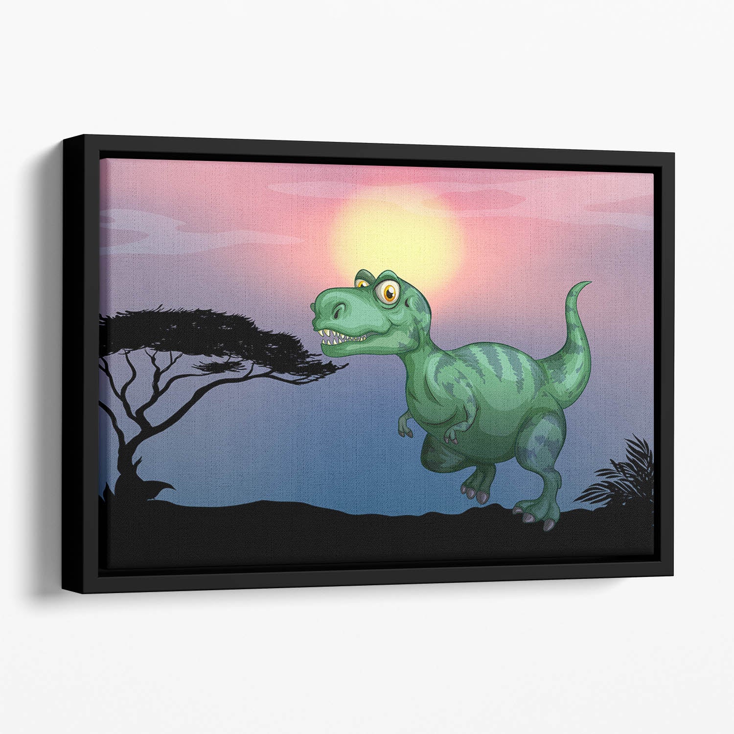 Tyrannosaurus rex in the field Floating Framed Canvas