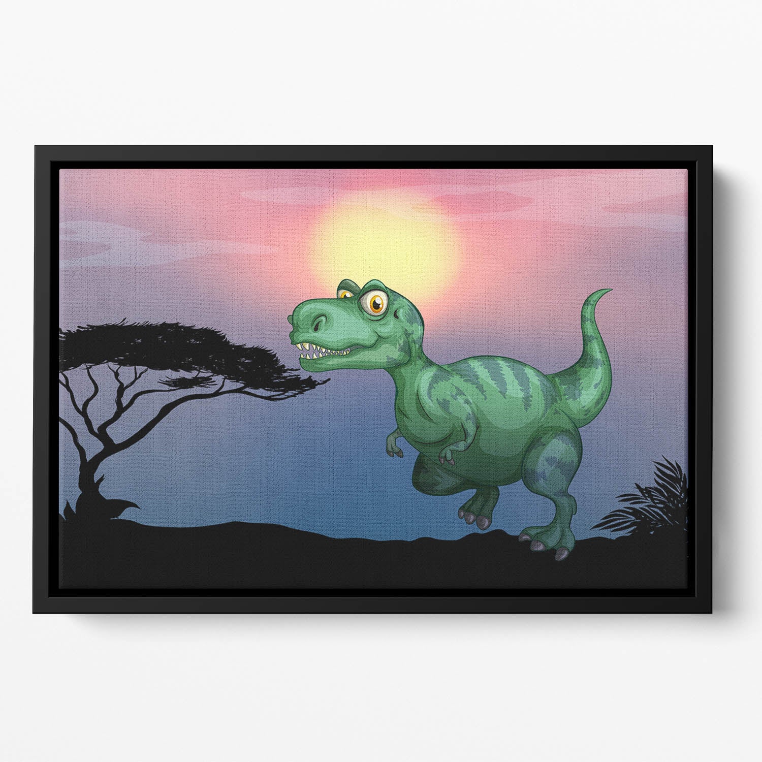 Tyrannosaurus rex in the field Floating Framed Canvas