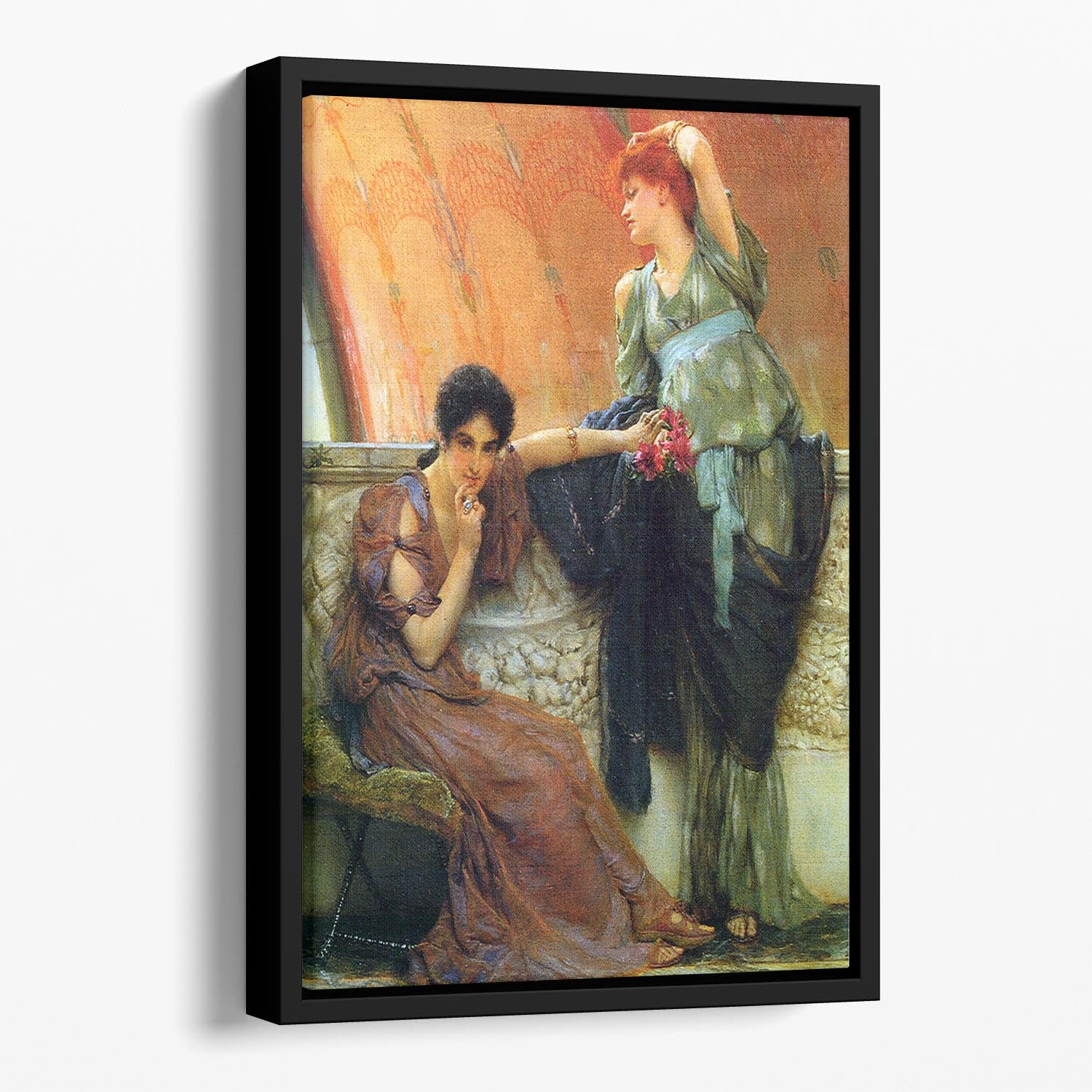 Unconscious rivals detail by Alma Tadema Floating Framed Canvas - Canvas Art Rocks - 1