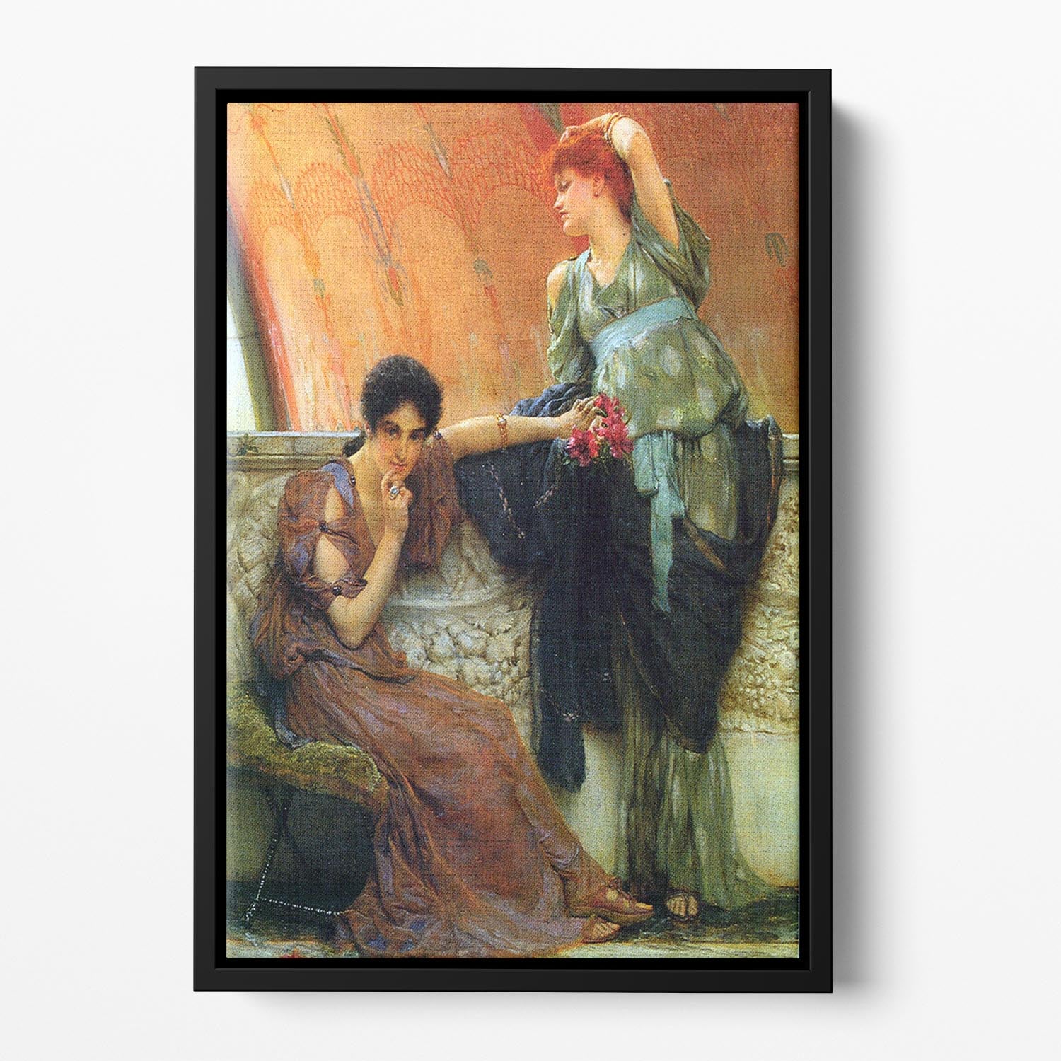 Unconscious rivals detail by Alma Tadema Floating Framed Canvas - Canvas Art Rocks - 2