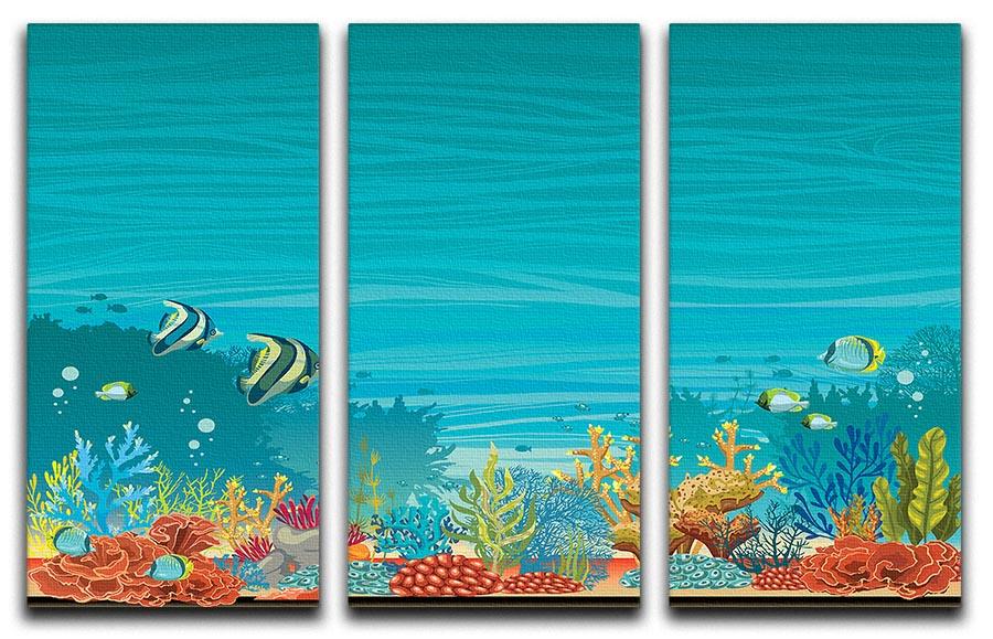 Underwater seascape 3 Split Panel Canvas Print - Canvas Art Rocks - 1