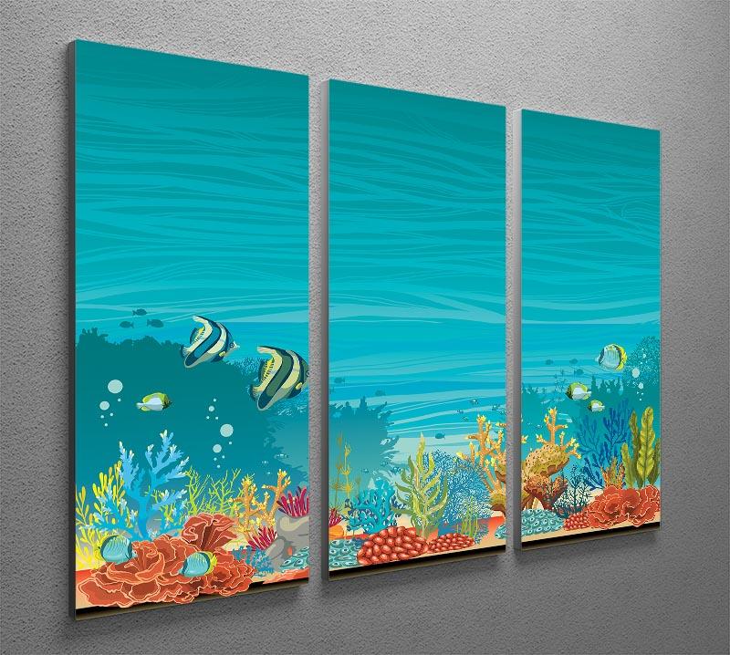 Underwater seascape 3 Split Panel Canvas Print - Canvas Art Rocks - 2