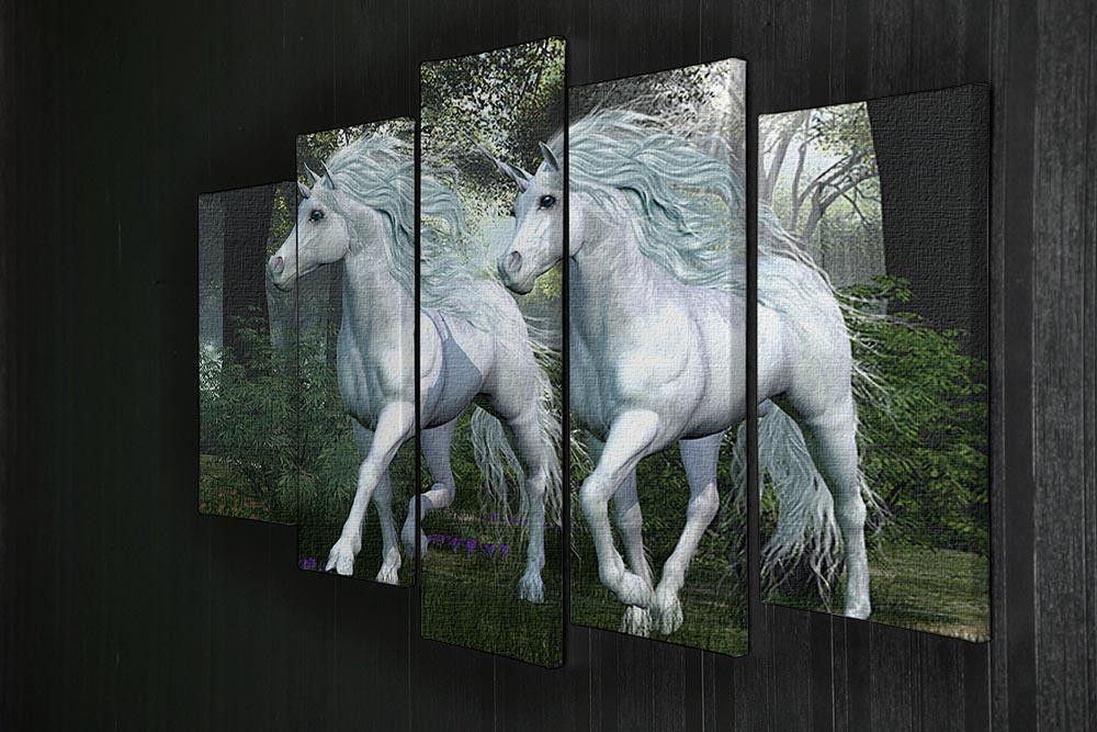 Unicorn Elm Forest 5 Split Panel Canvas  - Canvas Art Rocks - 2