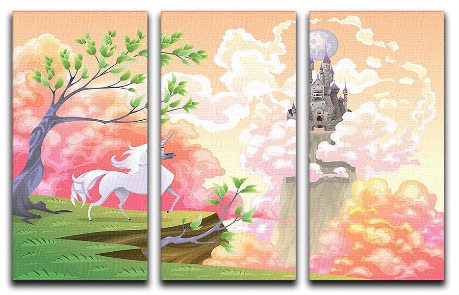 Unicorn and mythological landscape 3 Split Panel Canvas Print - Canvas Art Rocks - 1