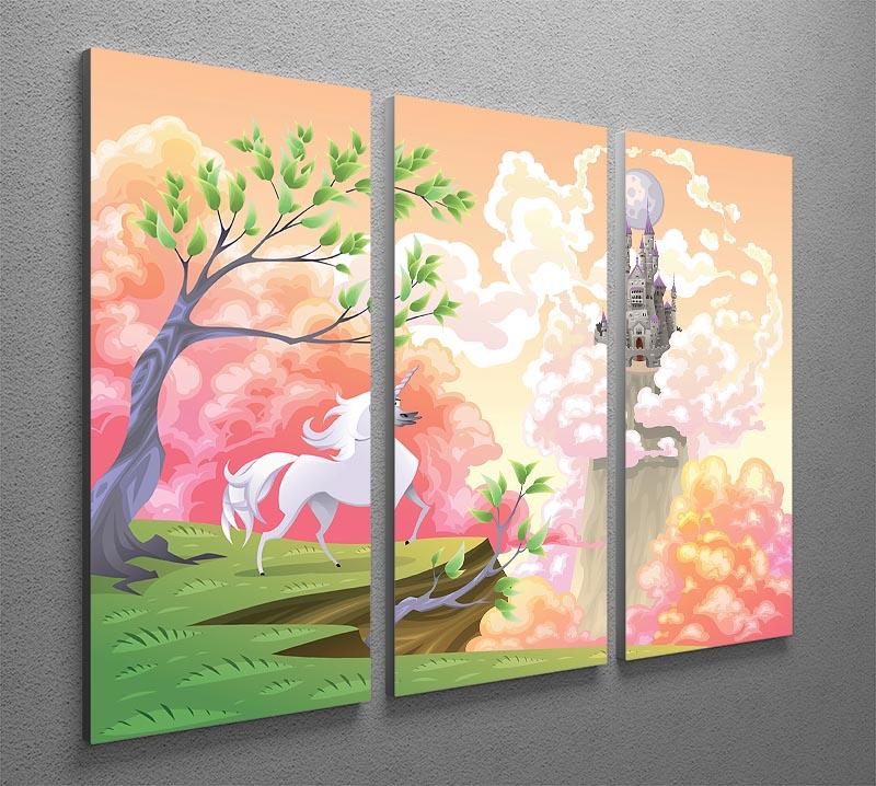 Unicorn and mythological landscape 3 Split Panel Canvas Print - Canvas Art Rocks - 2