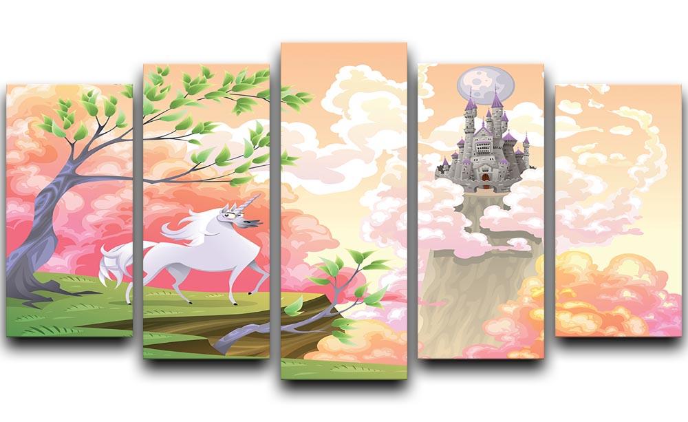 Unicorn and mythological landscape 5 Split Panel Canvas  - Canvas Art Rocks - 1