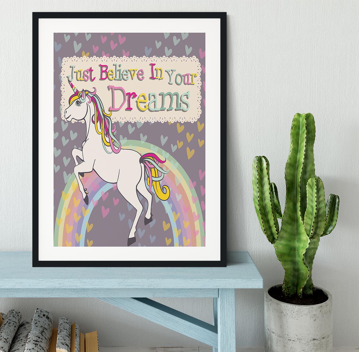 Unicorn believe in your dreams Framed Print - Canvas Art Rocks - 1