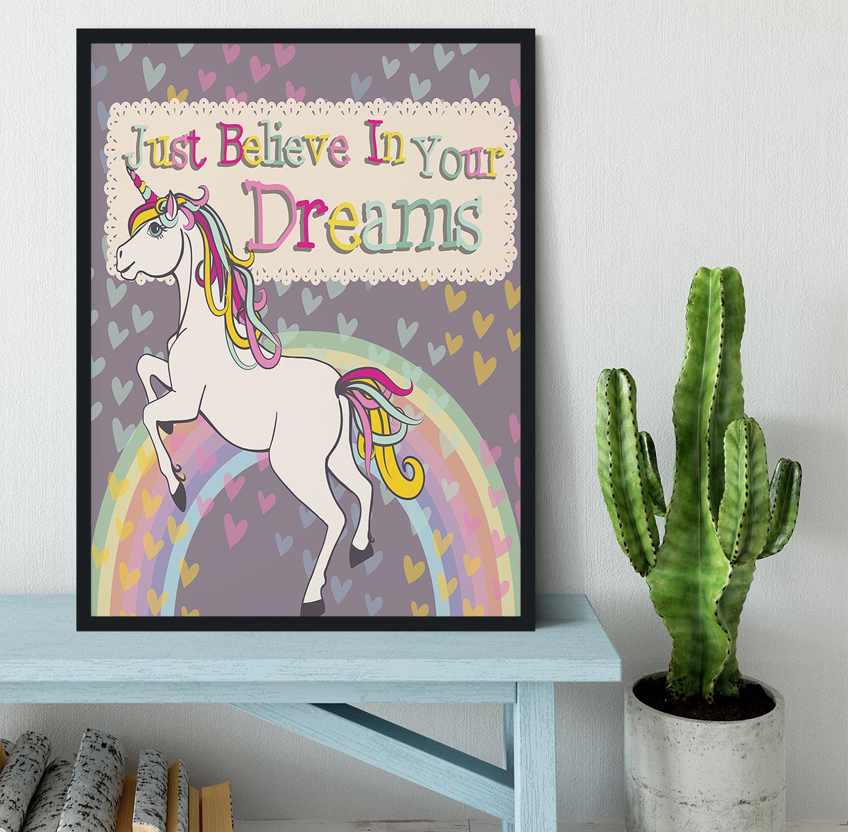 Unicorn believe in your dreams Framed Print - Canvas Art Rocks - 2