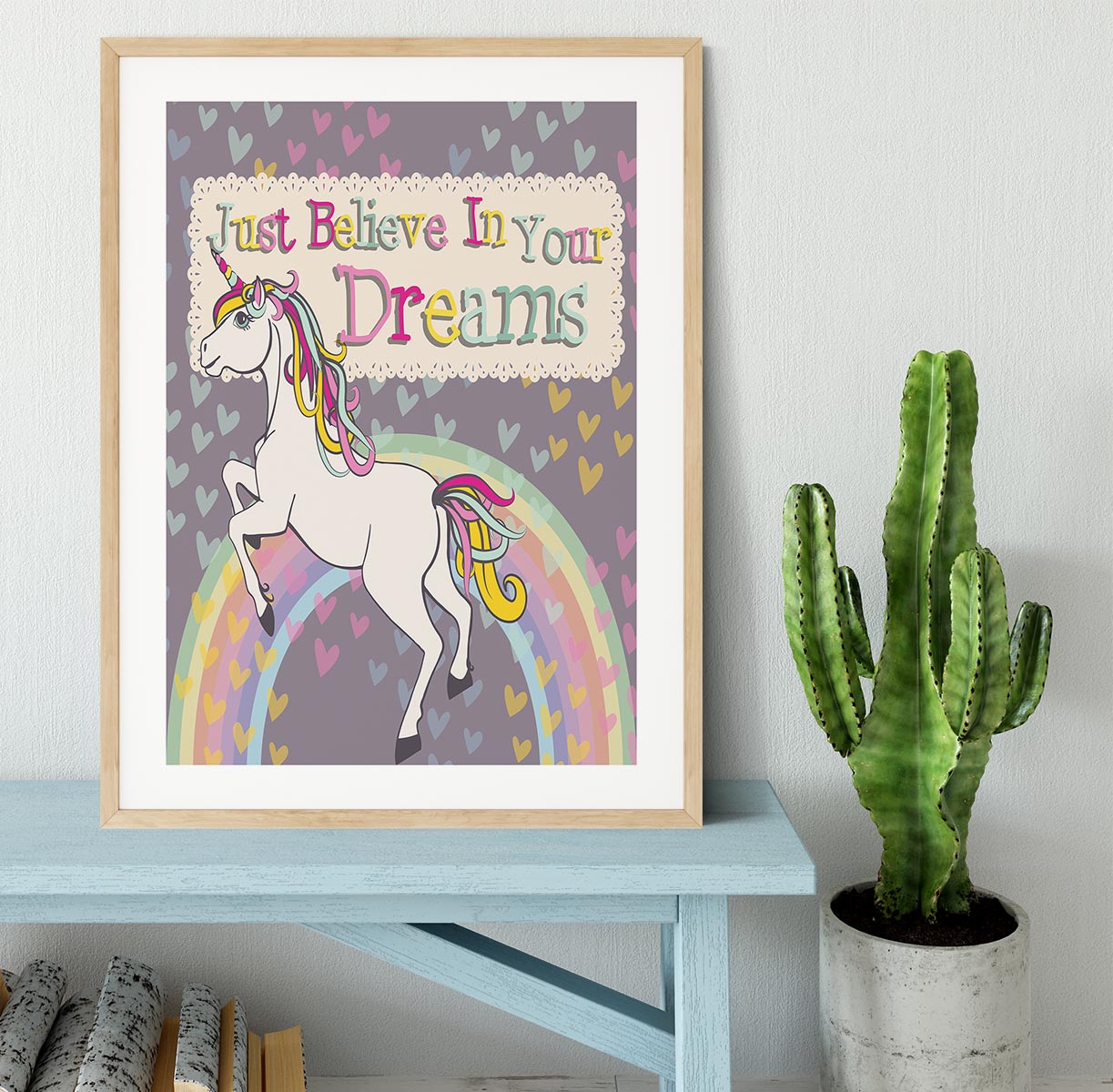 Unicorn believe in your dreams Framed Print - Canvas Art Rocks - 3