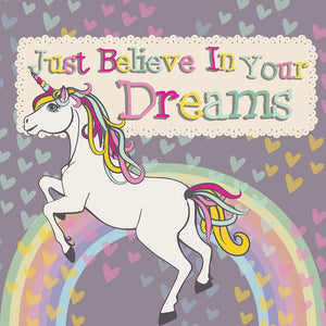 Unicorn believe in your dreams Wall Mural Wallpaper - Canvas Art Rocks - 1