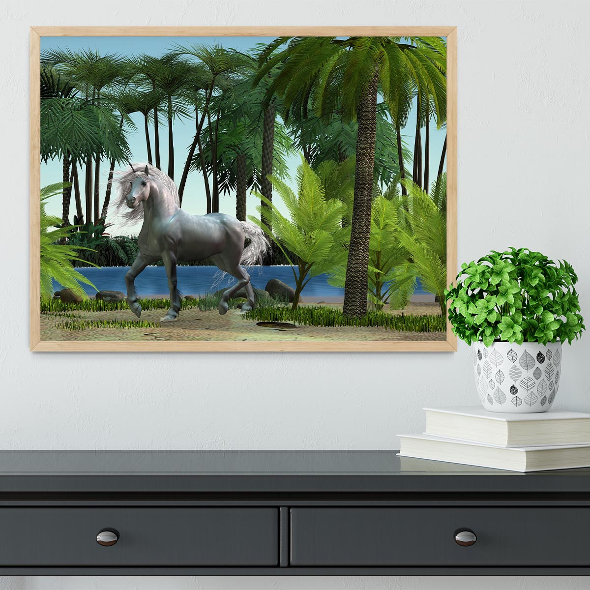 Unicorn buck prances Framed Print - Canvas Art Rocks - 4